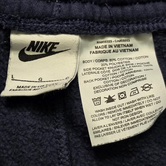 Nike Explosive Fleece Sweat Shorts Men’s L Navy Blue Swoosh Logo - Picture 2 of 5